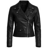 Black Asymmetrical Zipper Biker Jacket Black Asymmetrical Zipper Biker Jacket