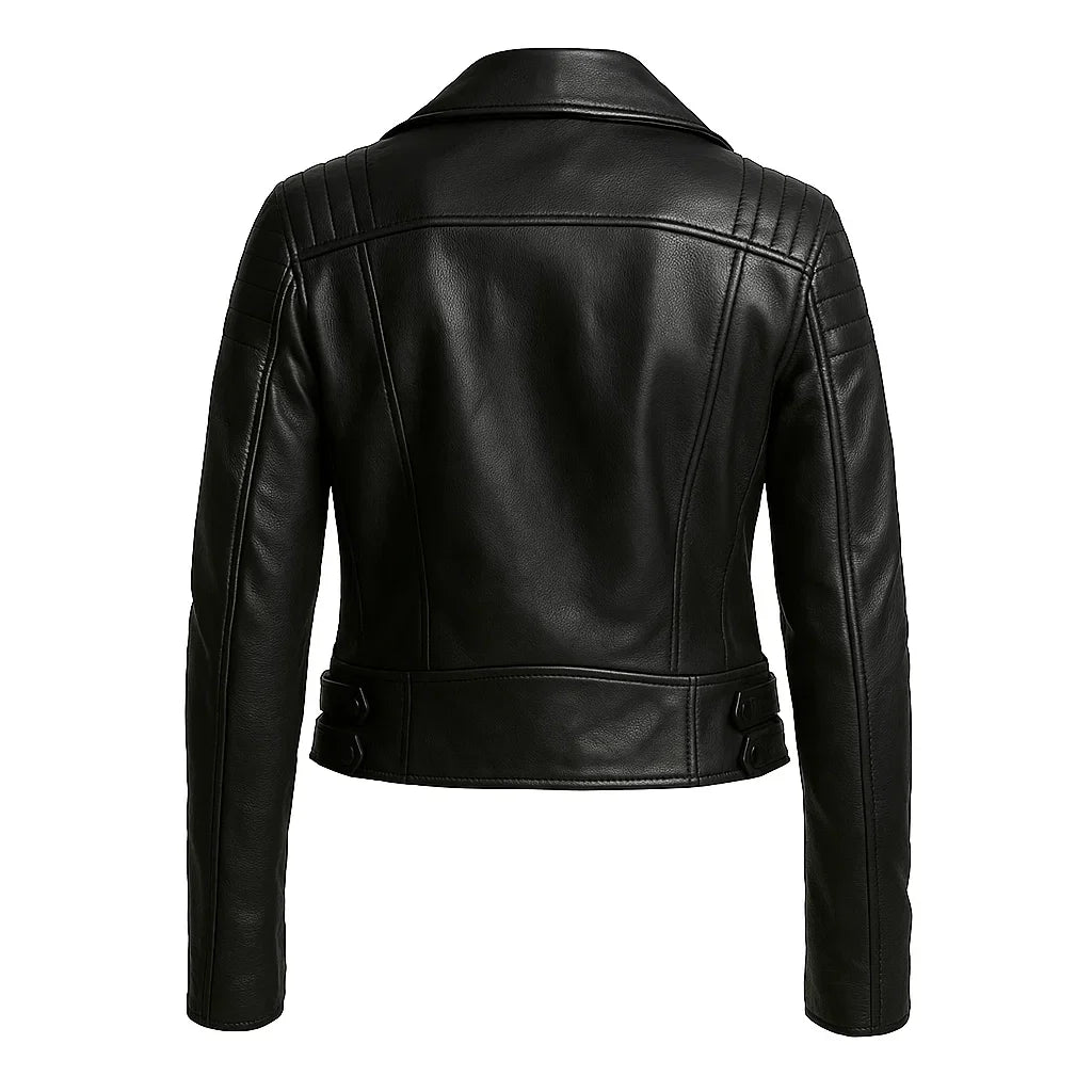 Black Asymmetrical Zipper Biker Jacket Black Asymmetrical Zipper Biker Jacket