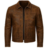 Brown Rugged Distressed Jacket Brown Rugged Distressed Jacket