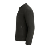 Charcoal Grey Minimal Biker Suede Jacket Charcoal Grey Minimal Biker Suede Jacket