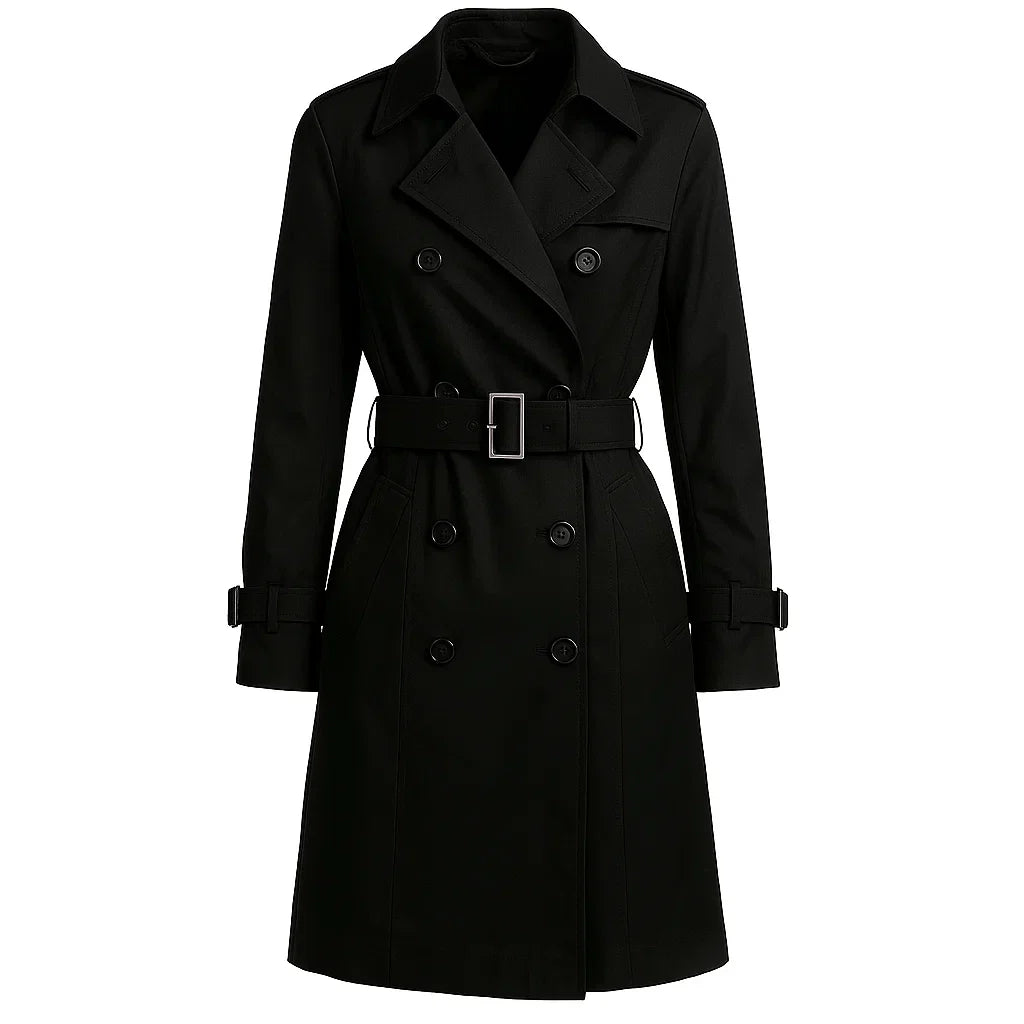 Classic Black Belted Trench Coat Classic Black Belted Trench Coat