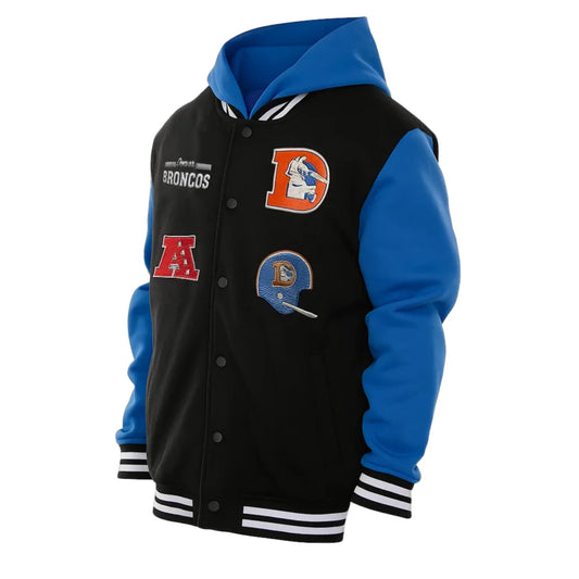 New Era Black Denver Broncos Hooded Jacket