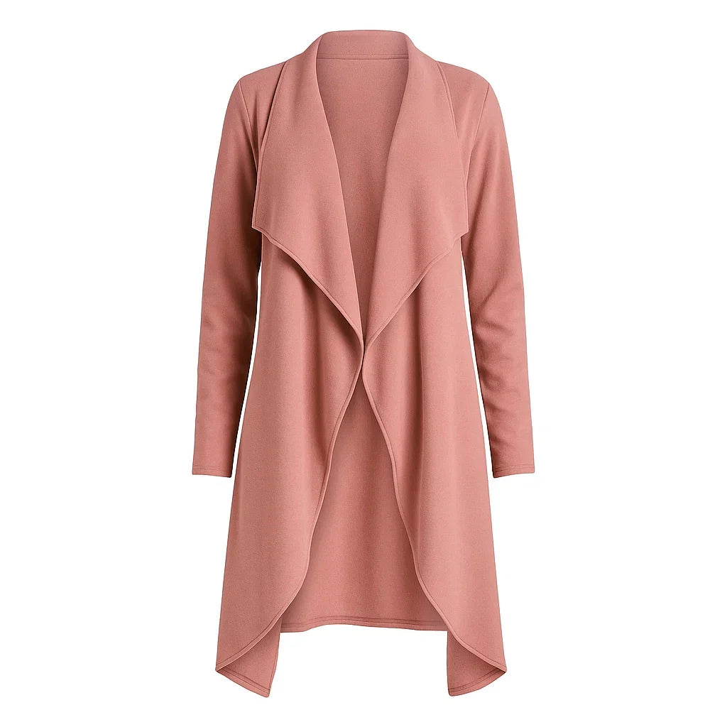 Draped Dusty Rose Trench Coat Draped Dusty Rose Trench Coat