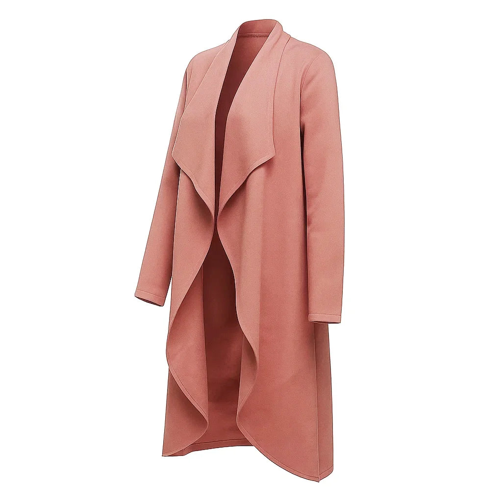 Draped Dusty Rose Trench Coat Draped Dusty Rose Trench Coat
