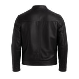 Futuristic Plain Black Cafe Racer Jacket Futuristic Plain Black Cafe Racer Jacket