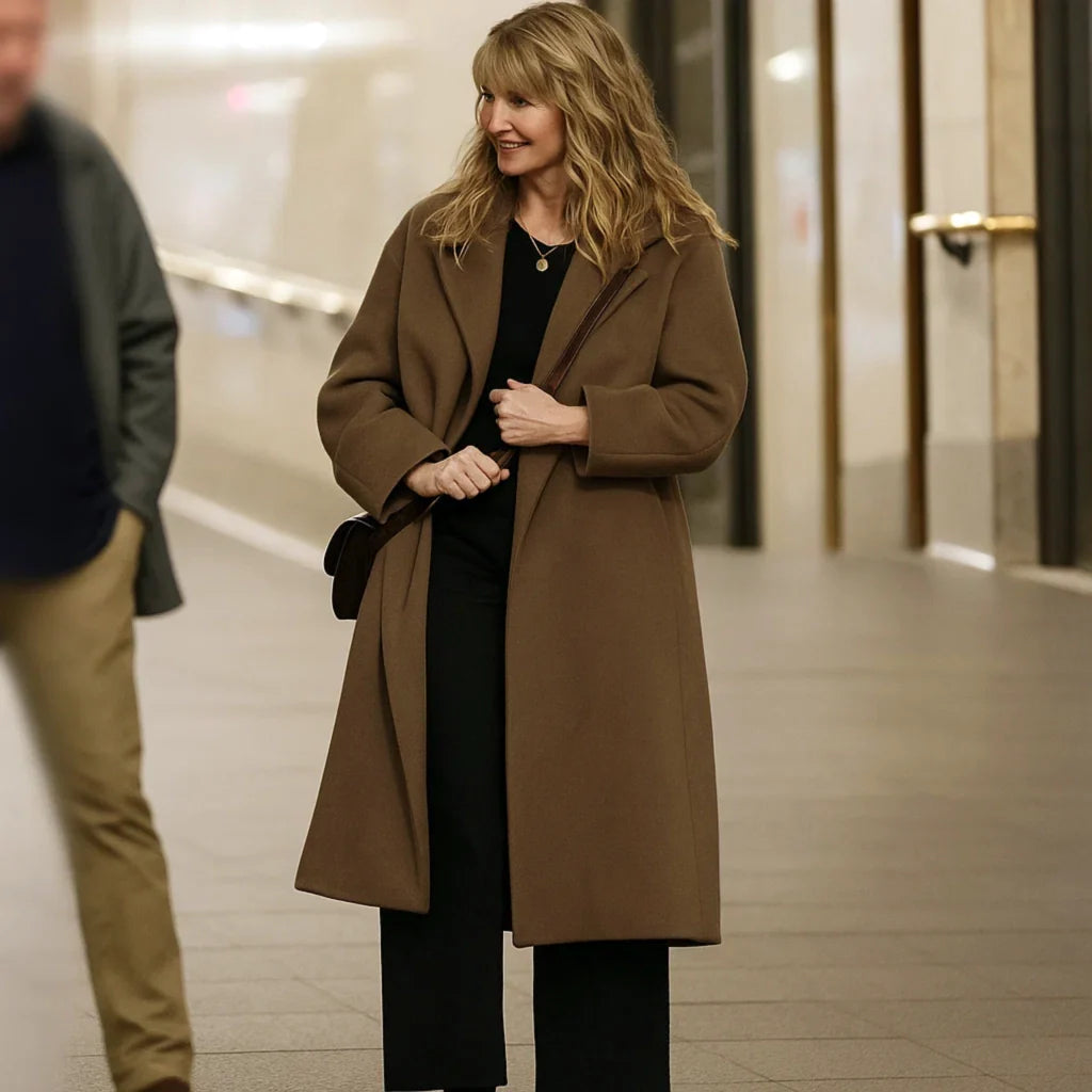 Is This Thing On Laura Dern Brown Coat Is This Thing On Laura Dern Brown Coat