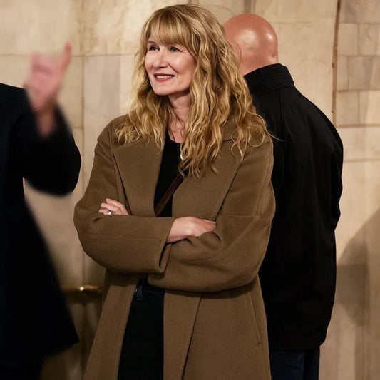 Is This Thing On Laura Dern Brown Coat
