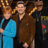 Michael Buble The Voice S28 Brown Suede Jacket Michael Buble The Voice S28 Brown Suede Jacket