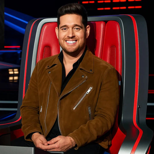 Michael Buble The Voice S28 Brown Suede Jacket