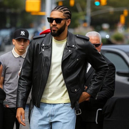 Fashion Week Jayson Tatum Leather Jacket