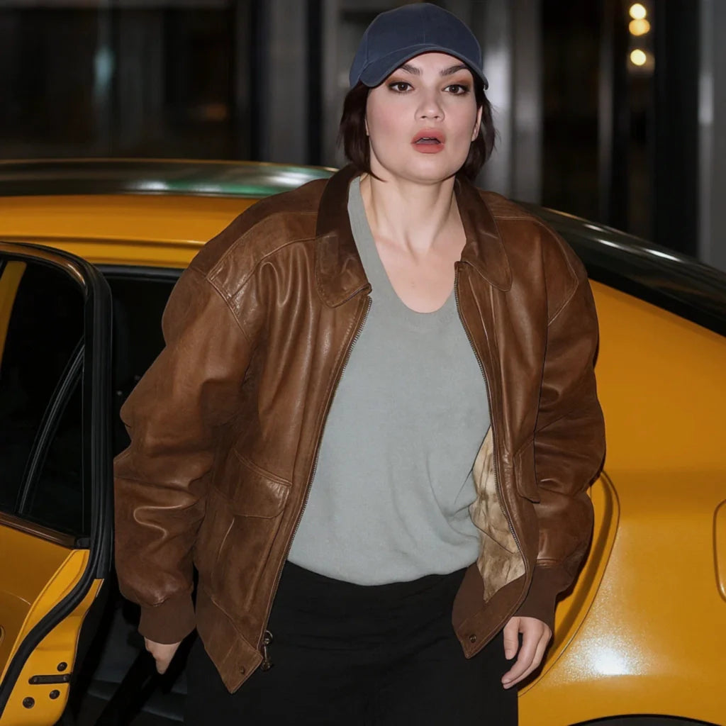 Relay Sarah Brown Leather Jacket Relay Sarah Brown Leather Jacket