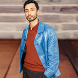 Tom Relay Blue Leather Jacket Tom Relay Blue Leather Jacket