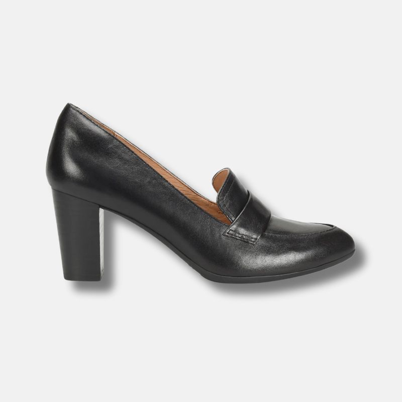 Black Chunky Heel Loafers Womens Black Chunky Heel Loafers Womens
