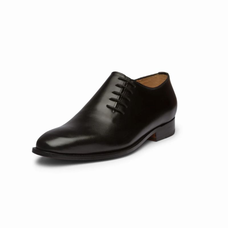 Black Oxford Leather Shoes with Side Lacing Black Oxford Leather Shoes with Side Lacing