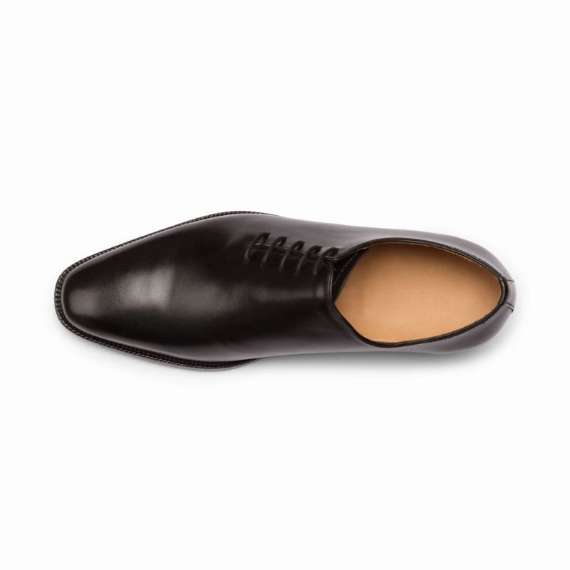Black Oxford Leather Shoes with Side Lacing Black Oxford Leather Shoes with Side Lacing