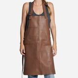 Genuine Brown Leather Apron for Home, Work, and Outdoor Activities Genuine Brown Leather Apron for Home, Work, and Outdoor Activities