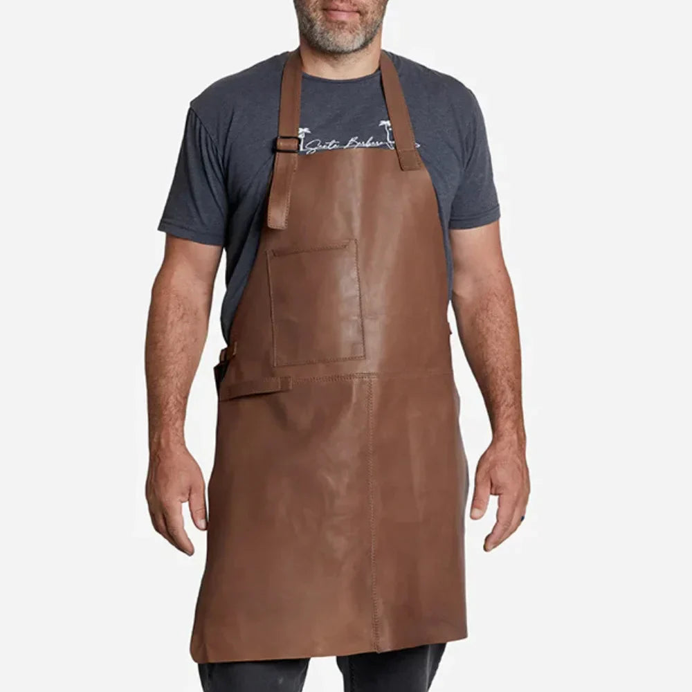 Genuine Brown Leather Apron for Home, Work, and Outdoor Activities Genuine Brown Leather Apron for Home, Work, and Outdoor Activities
