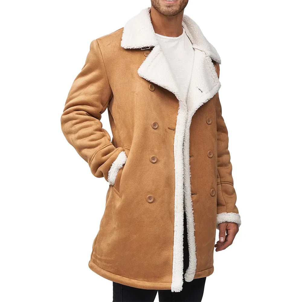 Double Breasted Camel Brown Mens Winter Coat Double Breasted Camel Brown Mens Winter Coat