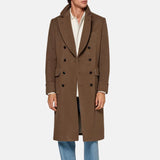 Dark Brown Double Breasted Trench Wool Coat Mens Dark Brown Double Breasted Trench Wool Coat Mens