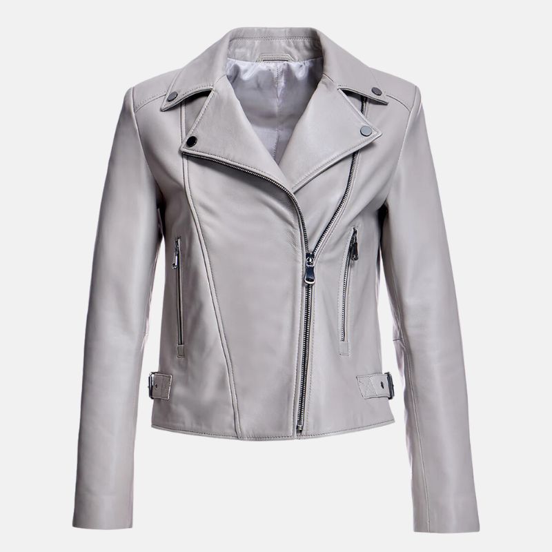 Grey Womens Biker Jacket Grey Womens Biker Jacket