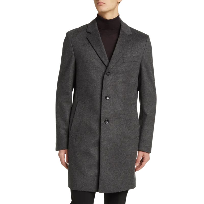 Grey Single Breasted Wool Overcoat Mens Grey Single Breasted Wool Overcoat Mens
