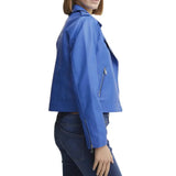 Ladies Real Light Blue Moto Jacket Ladies Real Light Blue Moto Jacket
