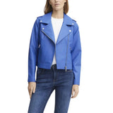 Ladies Real Lambskin Blue Moto Jacket Ladies Real Lambskin Blue Moto Jacket