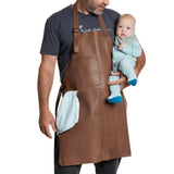 Genuine Brown Leather Apron for Home, Work, and Outdoor Activities Genuine Brown Leather Apron for Home, Work, and Outdoor Activities