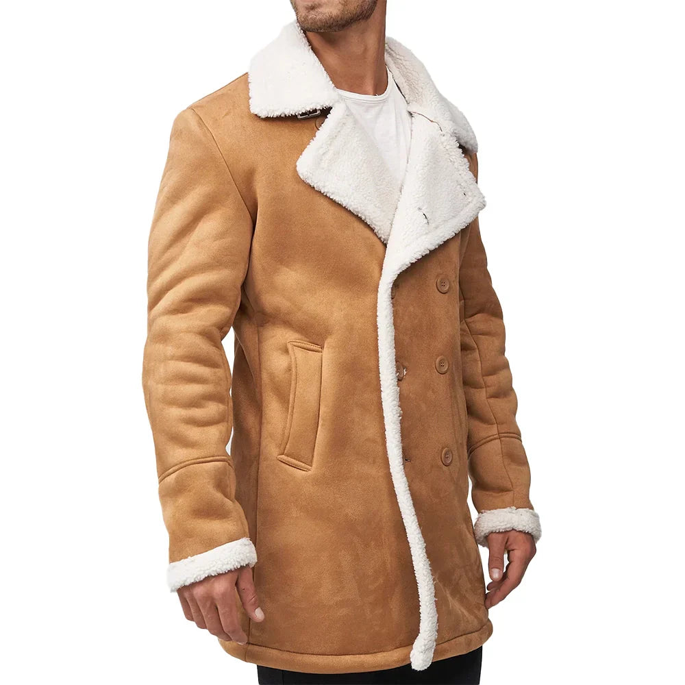 Double Breasted Camel Brown Mens Winter Coat Double Breasted Camel Brown Mens Winter Coat