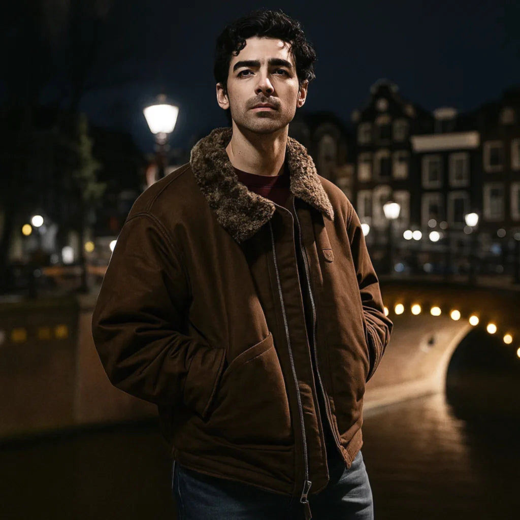 Joe Jonas A Very Jonas Christmas Movie Brown Jacket
