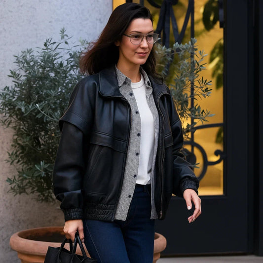 Bella Hadid Rome 2025 Black Jacket