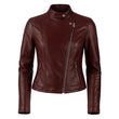 Biker Moto Burgundy Jacket