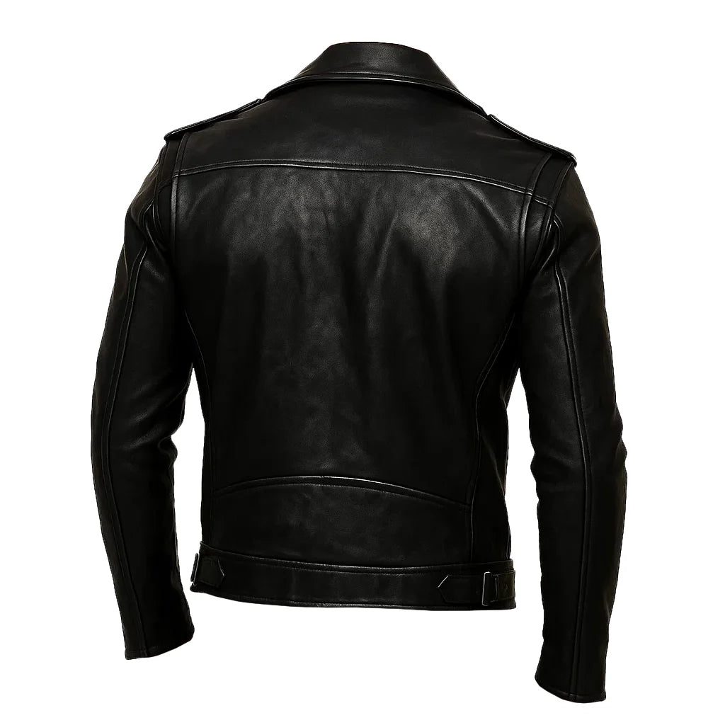 Black Urban Biker Leather Jacket