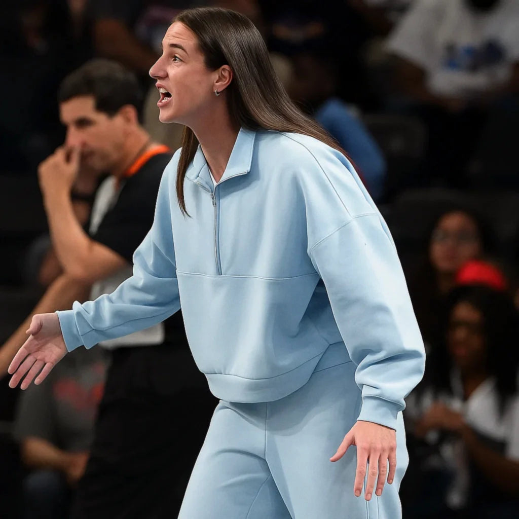Indiana Fever Caitlin Clark Cropped Blue Jacket
