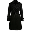 Classic Black Belted Trench Coat