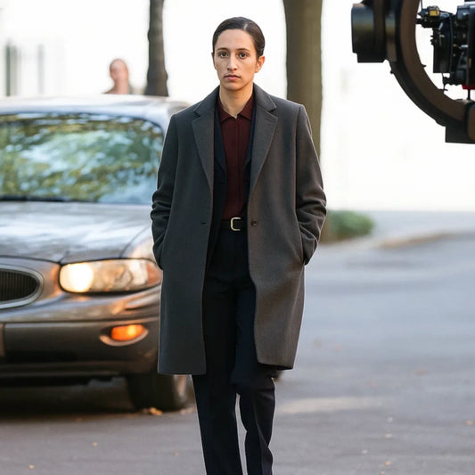 New York City Emmy Rossum Grey Coat