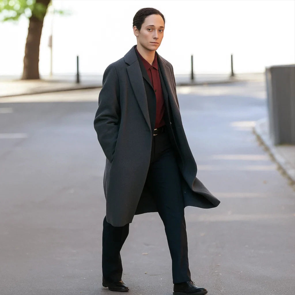 New York City Emmy Rossum Grey Coat