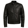 Futuristic Plain Black Cafe Racer Jacket