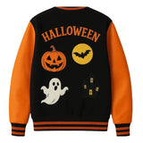 Halloween Pumpkin Haunted House Varsity Jacket