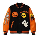 Halloween Pumpkin Haunted House Varsity Jacket
