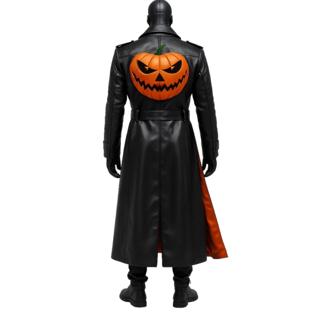 Halloween Spider Web Pumpkin Black Coat