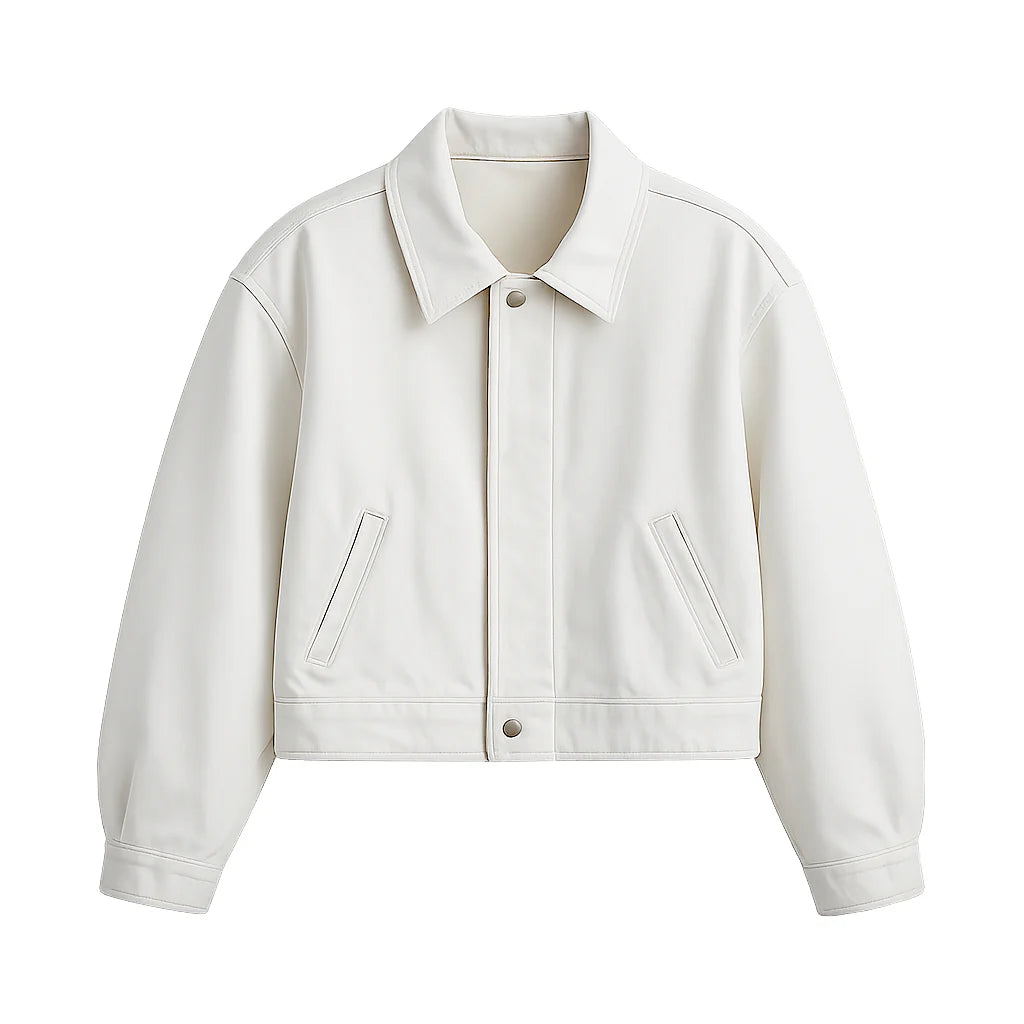 Günes Reminder White Leather Jacket