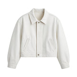 Günes Reminder White Leather Jacket