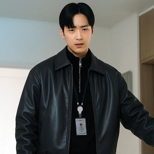 Cha Soo-yeol Queen Mantis Leather Jacket