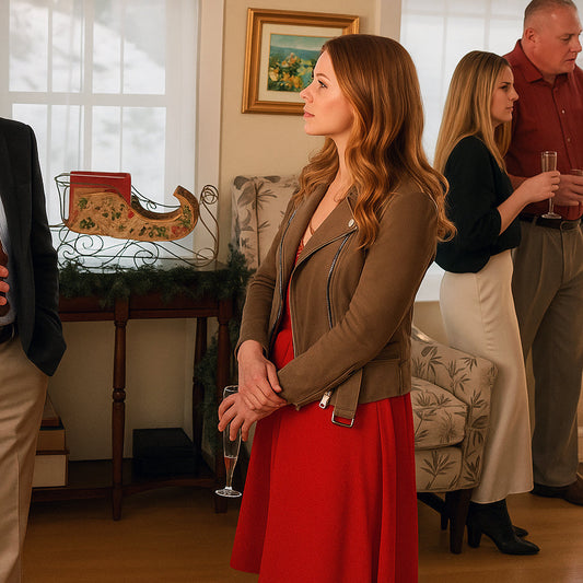 A Cherry Pie Christmas Emma Parker Suede Leather Jacket