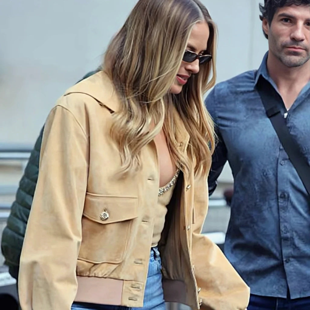 Margot Robbie BBC Radio One Suede Jacket