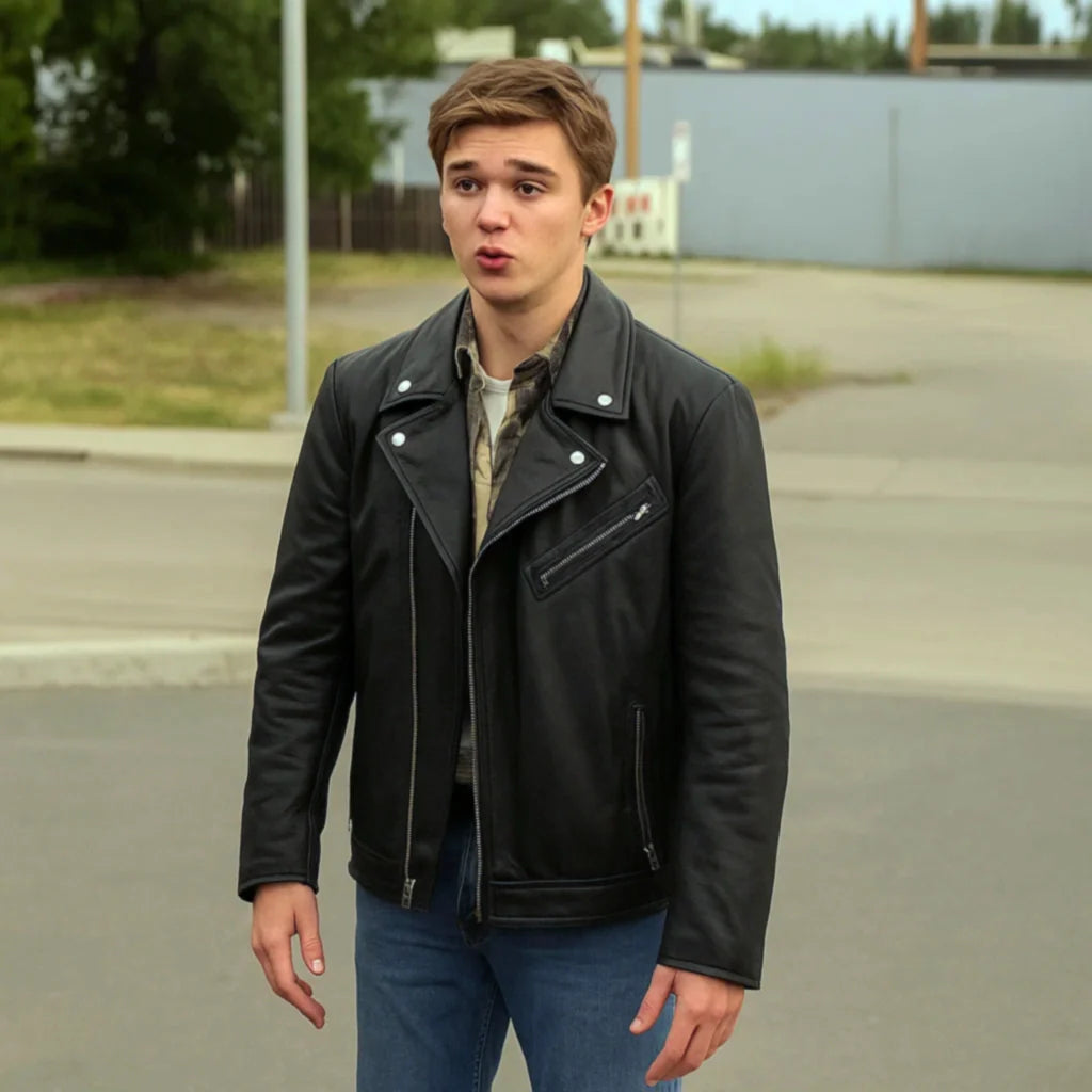 Simon This Too Shall Pass Leather Jacket