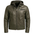 Men Grey Leather Jacket