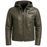 Men Grey Leather Jacket