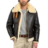 Henry Men's Real Brown B3 Sheepskin Flight Jacket